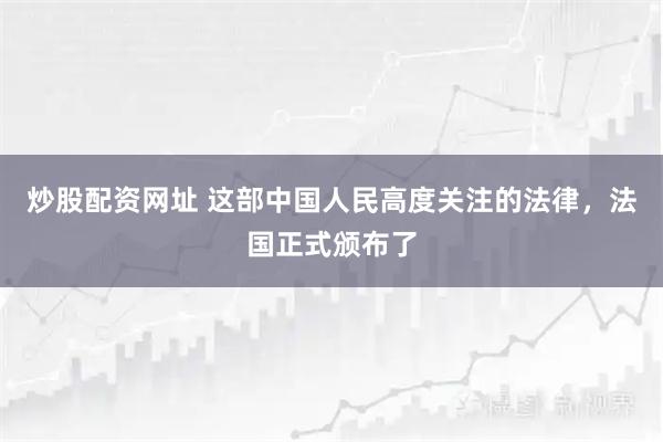 炒股配资网址 这部中国人民高度关注的法律，法国正式颁布了